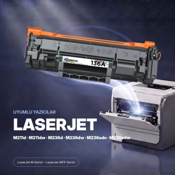 Hp 136A-W1360A Muadil Toner - Çipli - 20'li Avantaj Paket / M211 / M236