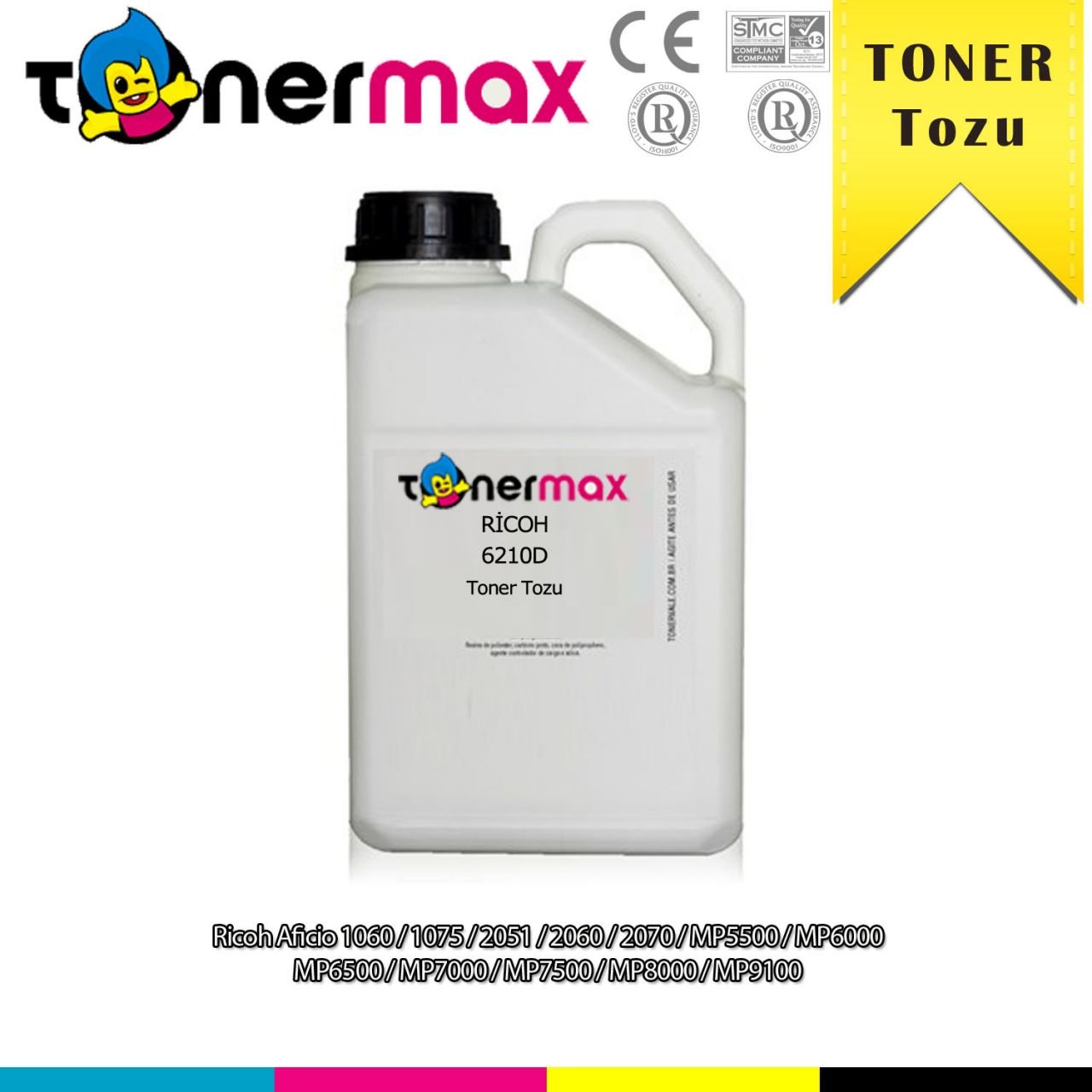 Ricoh 6210D / 900 / 1060 / 1075 / 2051 / 2060 / 2075 / 5500 / 6000 / 6500 / 7500 / 8000 / 9100DN / MP7500 Toner Tozu