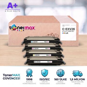 Canon C-EXV26 CMYK Muadil Toner Seti A Plus / IR-C1021i / C1021iF / C1028i / C1028iF / C1021