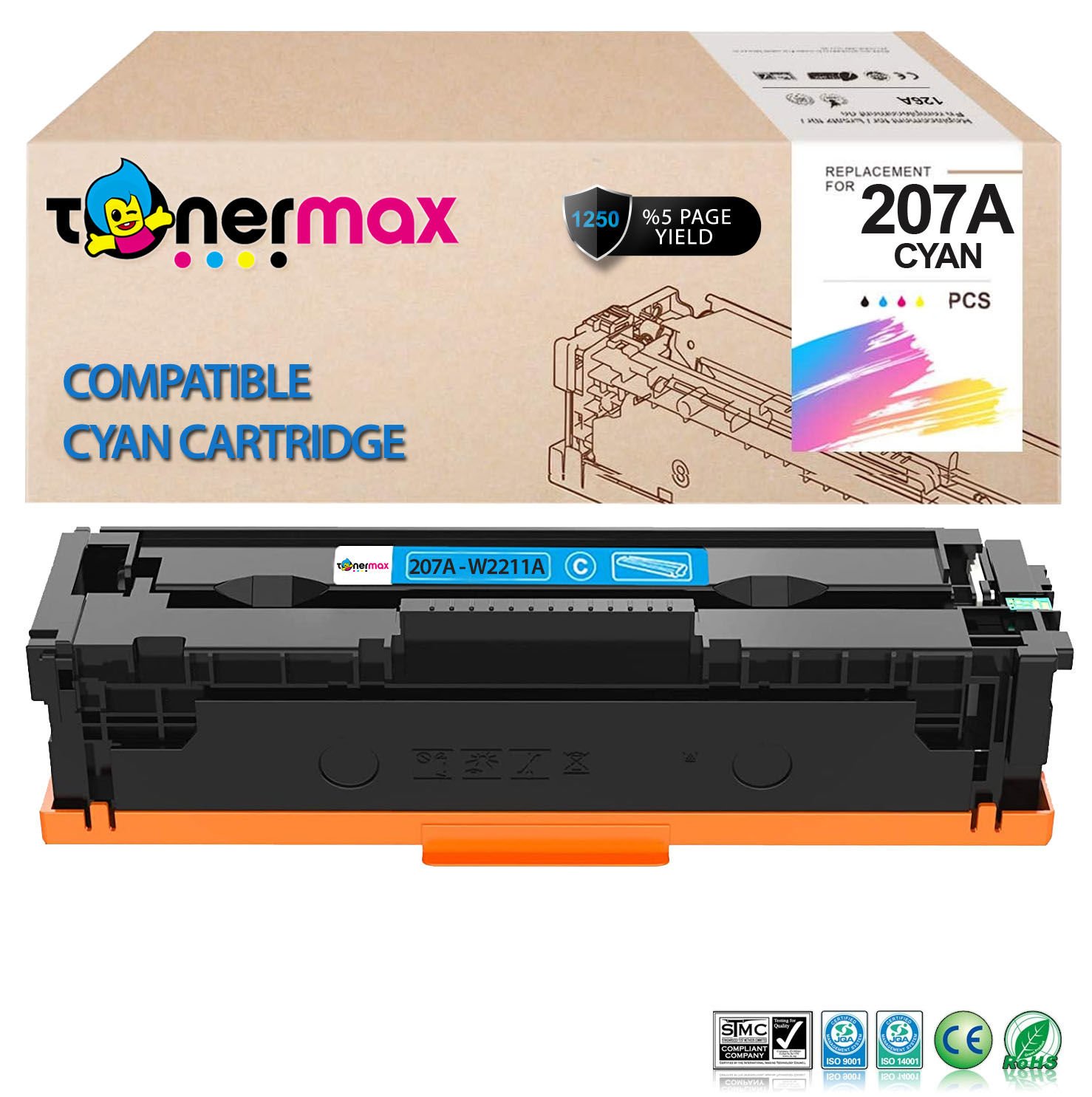 Hp 207A W2211A Mavi Muadil Toner - Çipsiz/ Laserjet M255 / M282 / M283