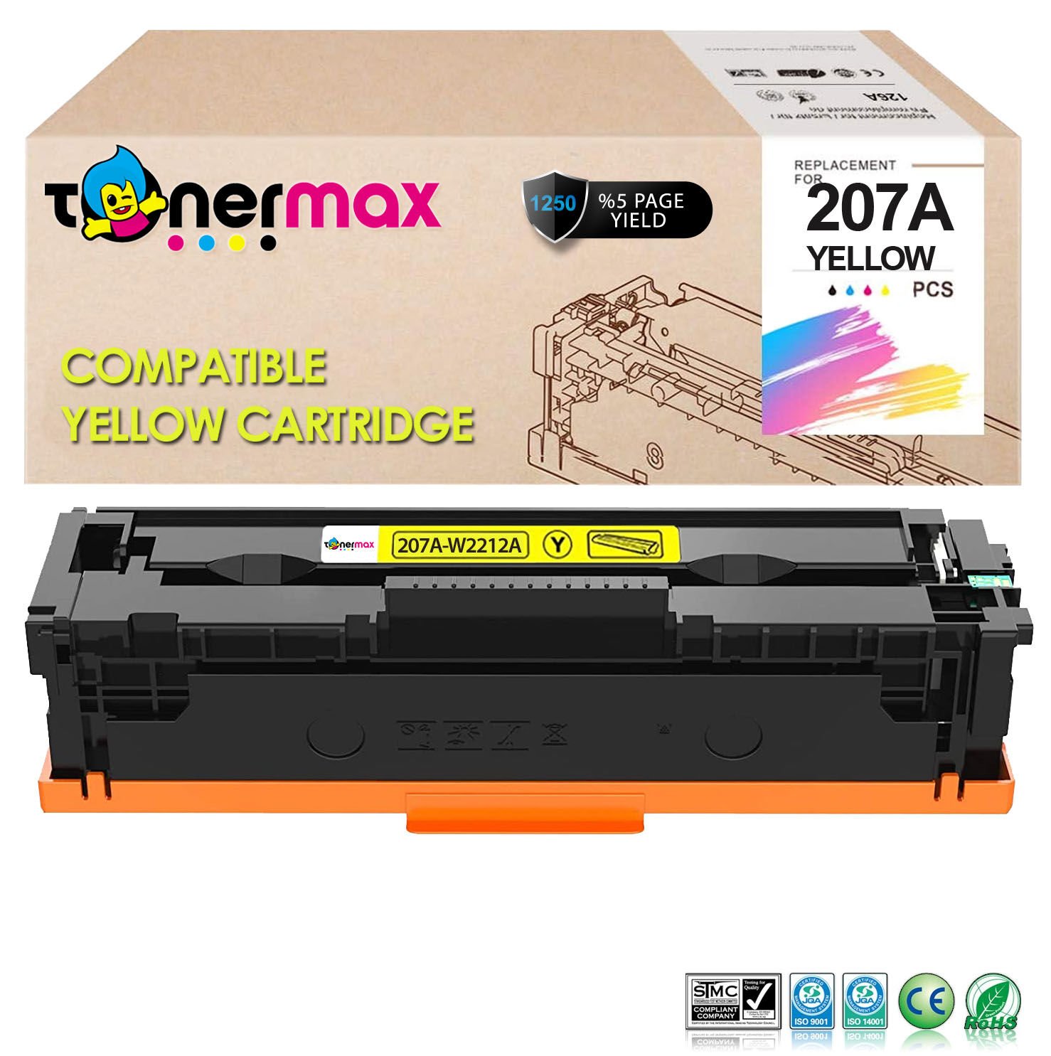 Hp 207A W2212A Sarı Muadil Toner - Çipsiz/ Laserjet M255 / M282 / M283