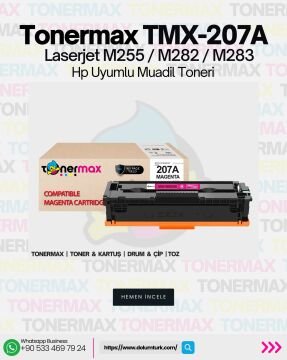 Hp 207A W2213A Kırmızı Muadil Toner - Çipsiz/ Laserjet M255 / M282 / M283