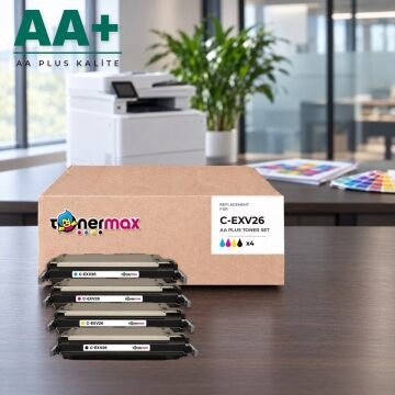 Canon C-EXV26 CMYK Muadil Toner Seti AA Plus / IR-C1021i / C1021iF / C1028i / C1028iF / C1021