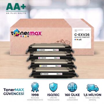 Canon C-EXV26 CMYK Muadil Toner Seti AA Plus / IR-C1021i / C1021iF / C1028i / C1028iF / C1021