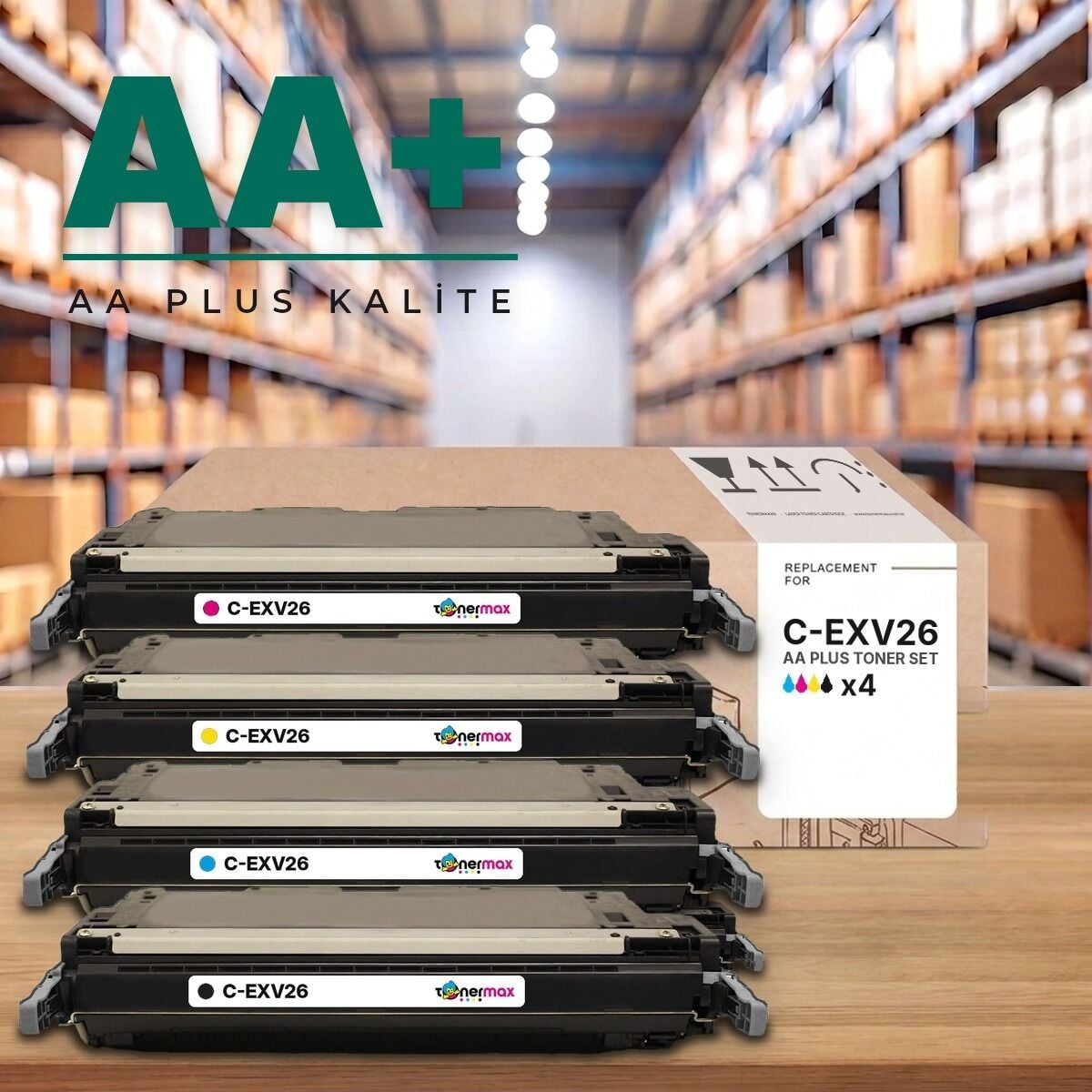 TonerMAX® C-EXV26 CMYK AA Plus Muadil Toner Takımı