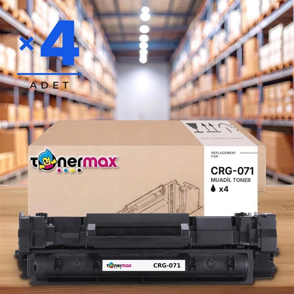 Canon CRG-071 Muadil Toner - Çipli 4'lü Avantaj Paket / Canon I-Sensys LBP121dn / LBP122dw / MF271dn / MF272dw / MF273dw / MF274dn / MF275dw