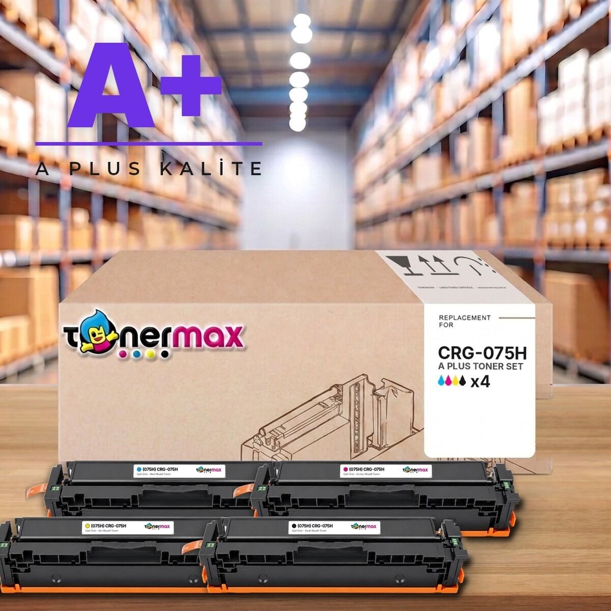 TonerMAX® CRG-075H CMYK A Plus Muadil Toner Takımı
