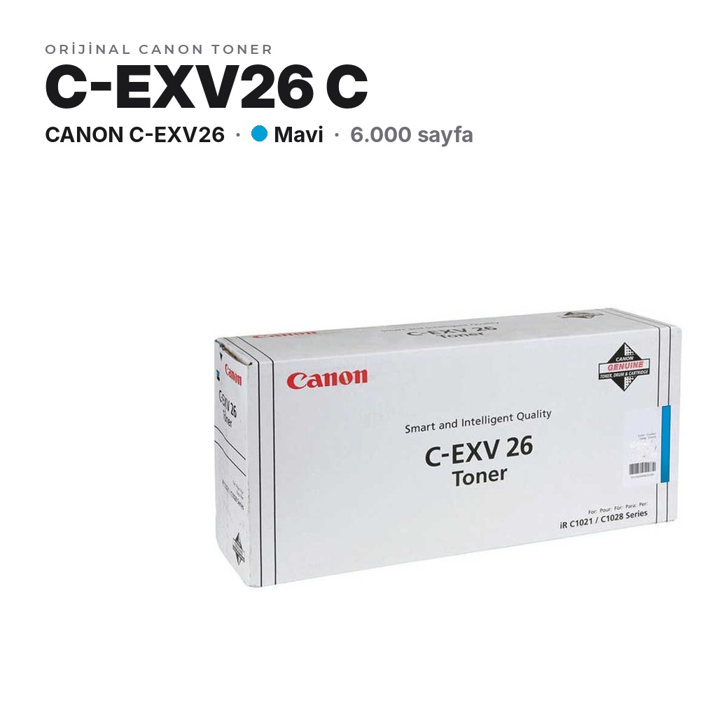 TonerMAX® Canon C-EXV26 Mavi Orijinal Toner