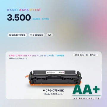 Canon CRG-075H Siyah Muadil Toner AA Plus / LBP646Cdw / LBP647Cdw / MF664Cdw / MF667Cdw
