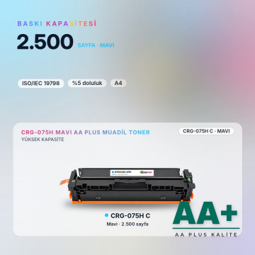 Canon CRG-075H Mavi Muadil Toner AA Plus / LBP646Cdw / LBP647Cdw / MF664Cdw / MF667Cdw
