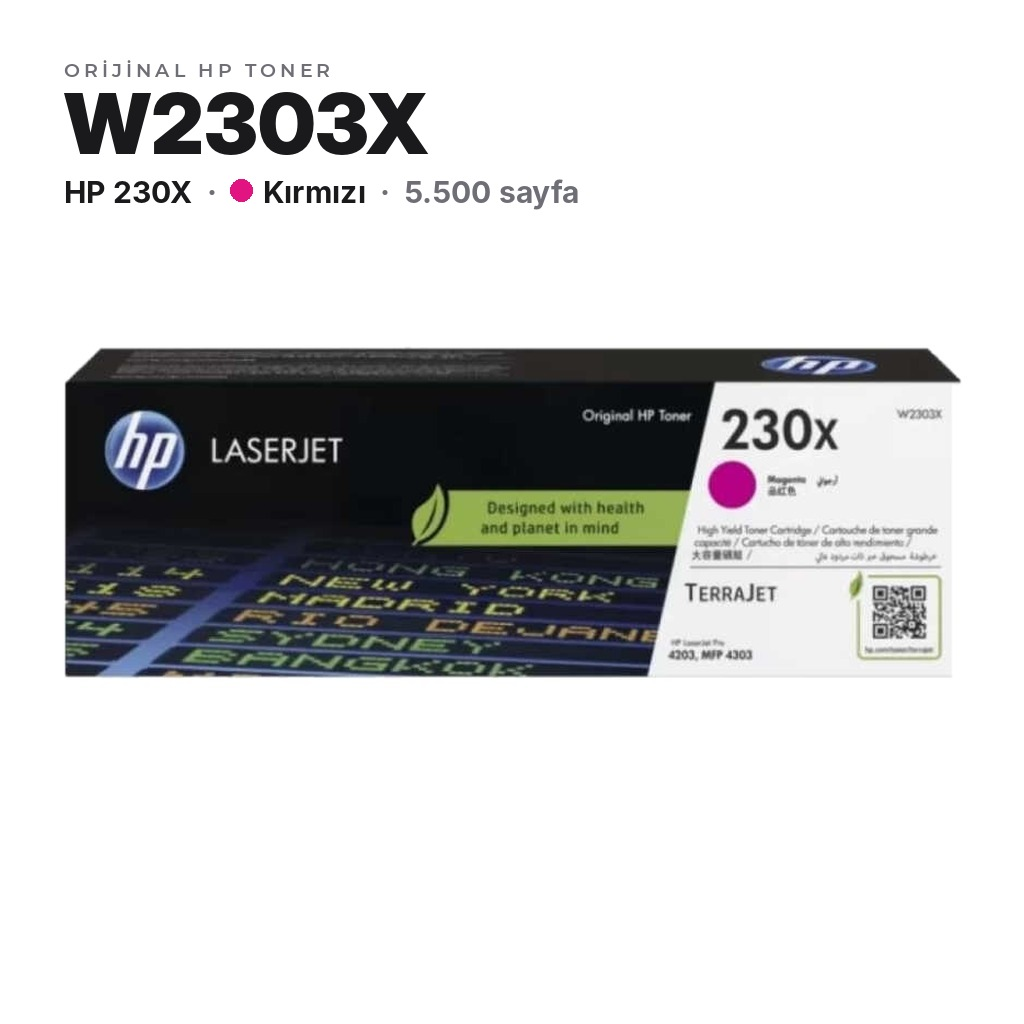 TonerMAX® HP 230X Kırmızı Orijinal Toner