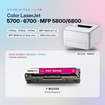 Hp 213X W2133X Kırmızı Muadil Toner - Çipli / Color LaserJet Enterprise 5700 / 6700 / MFP 5800 / 6800