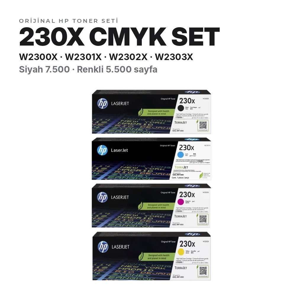 TonerMAX® HP 230X CMYK Orijinal Toner Takımı