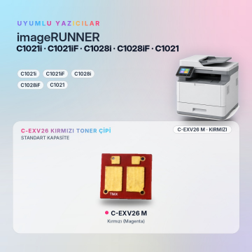 Canon C-EXV26 / IR-C1021i / C1021iF / C1028i / C1028iF / C1021 Kırmızı Çip