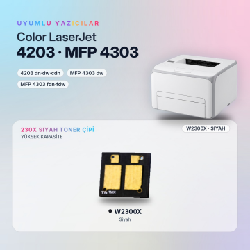 Hp 230X W2300X / Color LaserJet Pro 4203 / MFP 4303 Siyah Çip