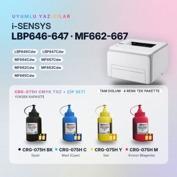 Canon CRG-075H Toner Tozu + Çip Takım / LBP646Cdw / LBP647Cdw / MF664Cdw / MF667Cdw