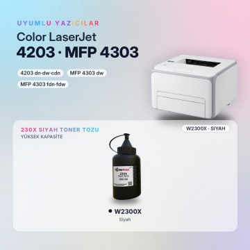 Hp 230X W2300X Toner Tozu Siyah 205GR / Color LaserJet Pro 4203 / MFP 4303