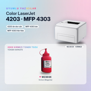 Hp 230X W2303X Toner Tozu Kırmızı 120GR / Color LaserJet Pro 4203 / MFP 4303