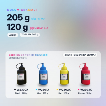 Hp 230X Toner Tozu Takım / Color LaserJet Pro 4203 / MFP 4303 / W2300X / W2301X / W2302X / W2303X