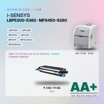 Canon CRG-711 Siyah Muadil Toner AA Plus / LBP5300 / LBP5360 / MF8450 / MF9130 / MF9170 / MF9220Cdn / MF9280Cdn