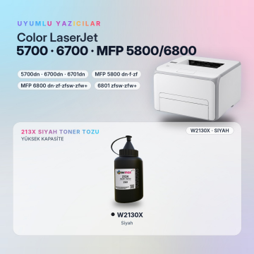Hp 213X W2130X Toner Tozu Siyah 260GR / Color LaserJet Enterprise 5700 / 6700 / MFP 5800 / 6800