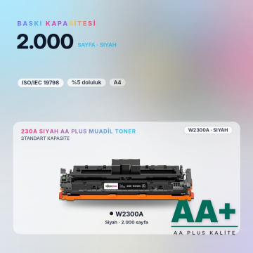 Hp 230A W2300A Siyah Muadil Toner AA Plus / Color LaserJet Pro 4203 / MFP 4303