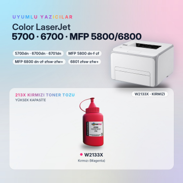 Hp 213X W2133X Toner Tozu Kırmızı 170GR / Color LaserJet Enterprise 5700 / 6700 / MFP 5800 / 6800