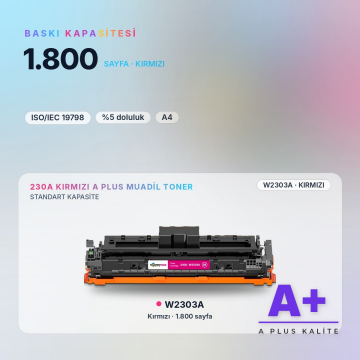 Hp 230A W2303A Kırmızı Muadil Toner A Plus / Color LaserJet Pro 4203 / MFP 4303