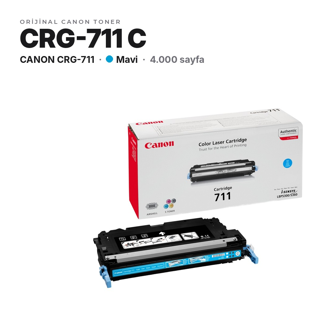 Canon CRG-711 C Mavi orijinal toner