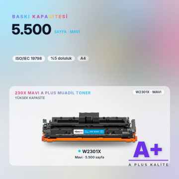 Hp 230X W2301X Mavi Muadil Toner A Plus / Color LaserJet Pro 4203 / MFP 4303