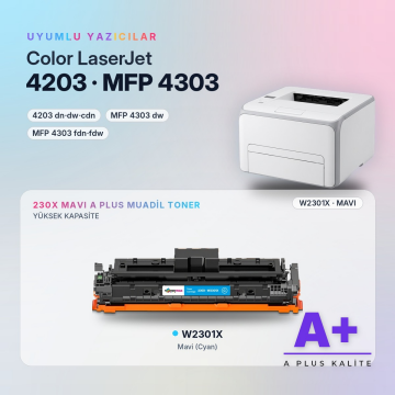 Hp 230X W2301X Mavi Muadil Toner A Plus / Color LaserJet Pro 4203 / MFP 4303