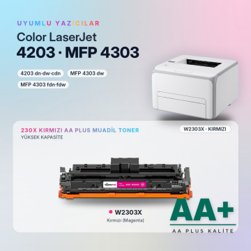 Hp 230X W2303X Kırmızı Muadil Toner AA Plus / Color LaserJet Pro 4203 / MFP 4303