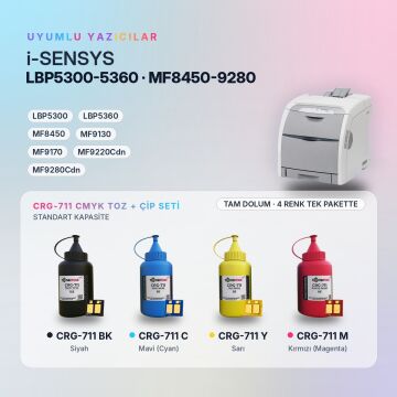 Canon CRG-711 Toner Tozu + Çip Takım / LBP5300 / LBP5360 / MF8450 / MF9130 / MF9170 / MF9220Cdn / MF9280Cdn