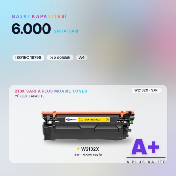 Hp 213X W2132X Sarı Muadil Toner A Plus / Color LaserJet Enterprise 5700 / 6700 / MFP 5800 / 6800