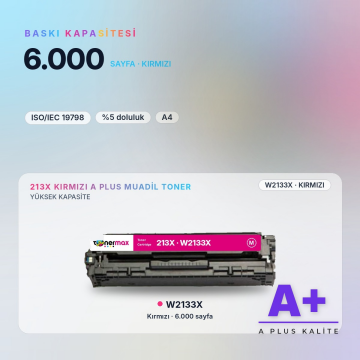 Hp 213X W2133X Kırmızı Muadil Toner A Plus / Color LaserJet Enterprise 5700 / 6700 / MFP 5800 / 6800
