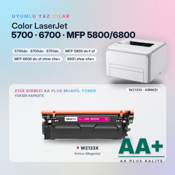 Hp 213X W2133X Kırmızı Muadil Toner AA Plus / Color LaserJet Enterprise 5700 / 6700 / MFP 5800 / 6800