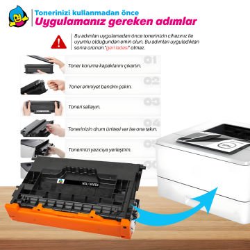 Hp 147A W1470A Muadil Toner - Çipsiz/ LaserJet Enterprise Flow MFP M634 / M635 / M636 / M610 / M611 / M612 / M634 / M635 / M636