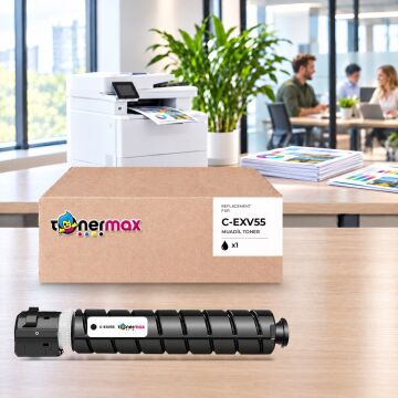 Canon C-EXV55 Siyah Muadil Toner - Çipli / iR-ADV C256 / C356 II · DX C257 / C357