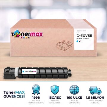 Canon C-EXV55 Mavi Muadil Toner - Çipli / iR-ADV C256 / C356 II · DX C257 / C357