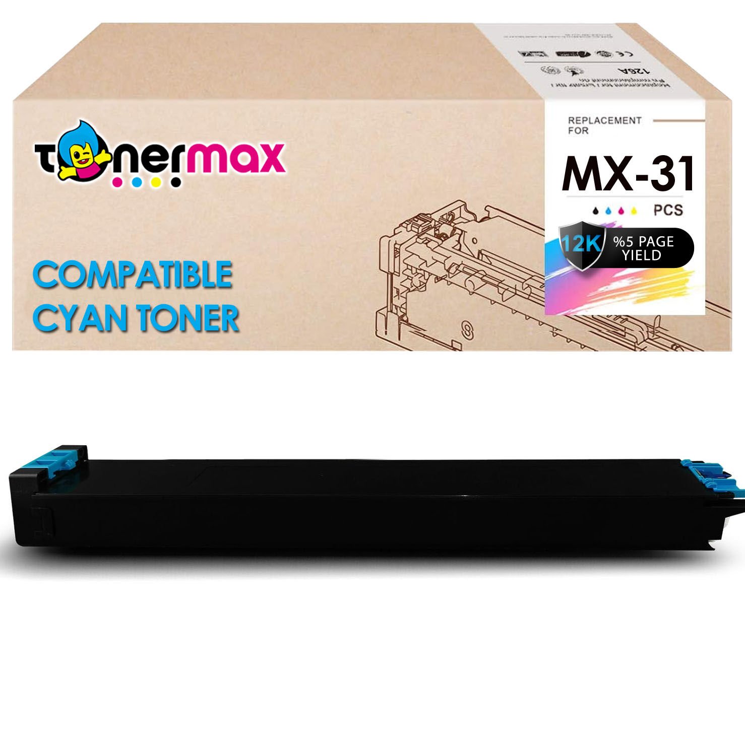 Sharp MX-31GTCA Mavi Muadil Toner / MX2301n / MX2600n / MX3100n