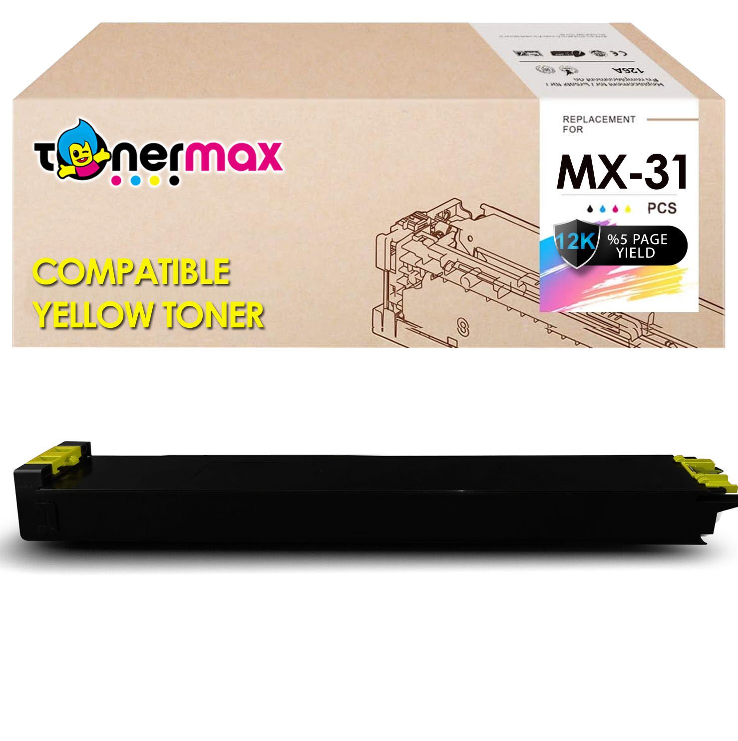 Sharp MX-31GTYA Sarı Muadil Toner / MX2301n / MX2600n / MX3100n