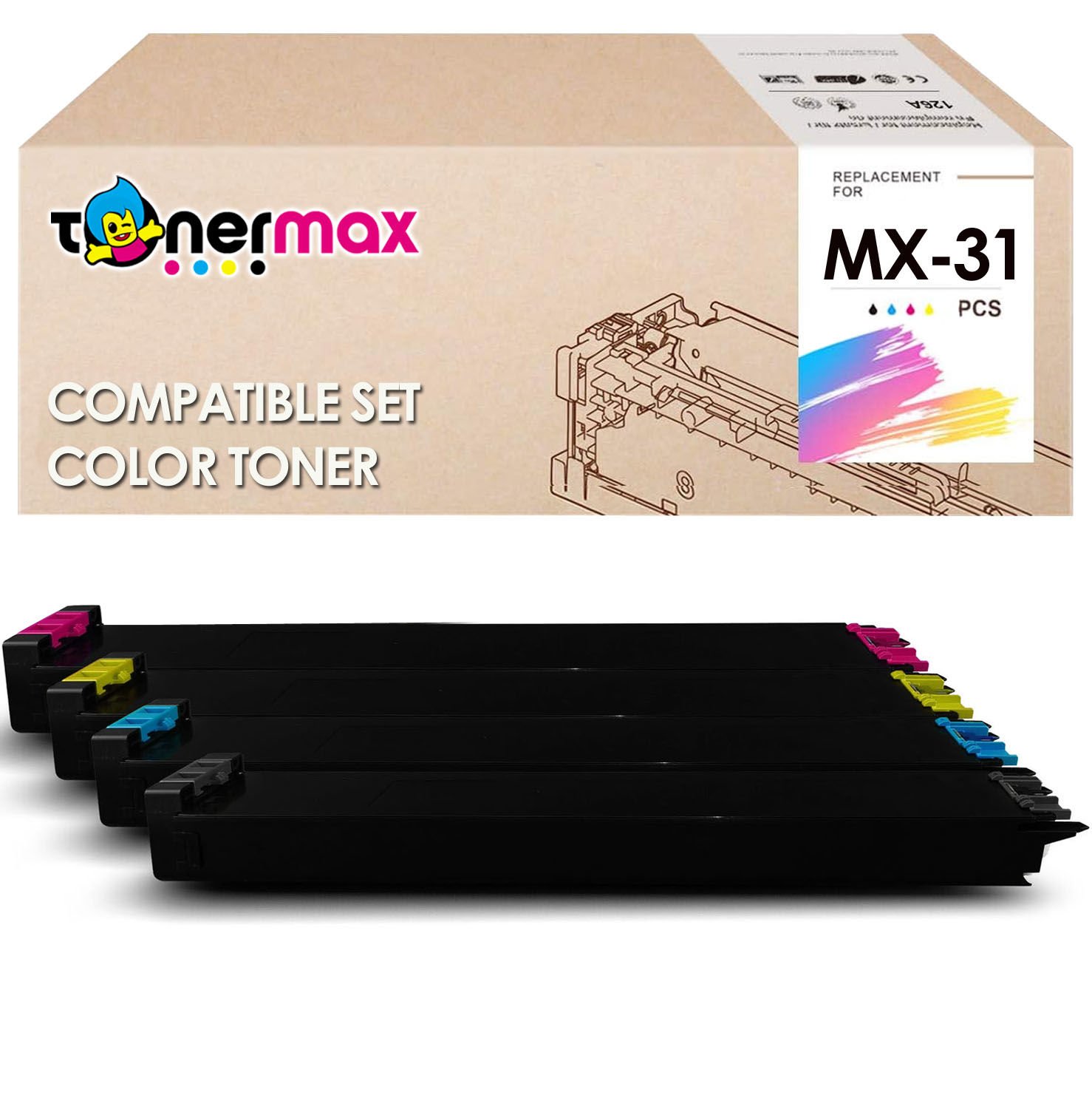 Sharp MX-31GT SMYK Set Muadil Toner / MX2301n / MX2600n / MX3100n