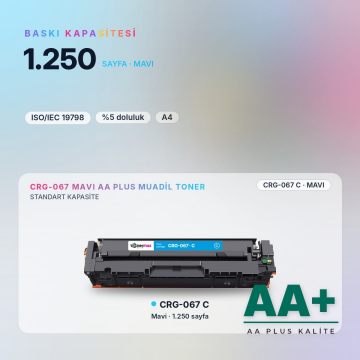 Canon CRG-067 Mavi Muadil Toner AA Plus / LBP631Cw / LBP633Cdw / MF651Cw / MF655Cdw / MF657Cdw