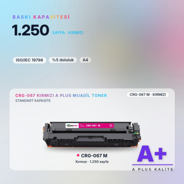Canon CRG-067 Kırmızı Muadil Toner A Plus / LBP631Cw / LBP633Cdw / MF651Cw / MF655Cdw / MF657Cdw