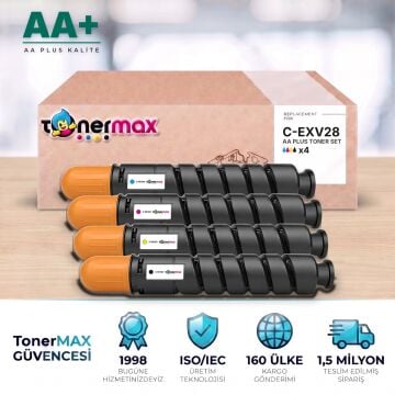 Canon C-EXV28 CMYK Muadil Toner Seti AA Plus / iR-ADV C5045 / C5051 / C5250 / C5255