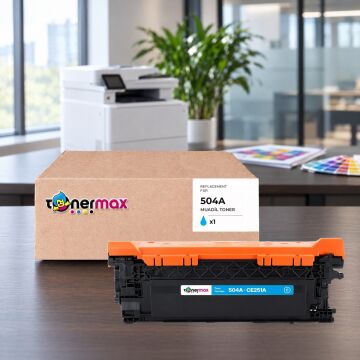 HP 504A / CE251A Mavi Muadil Toner / CP3520 / CP3525 / CM3530