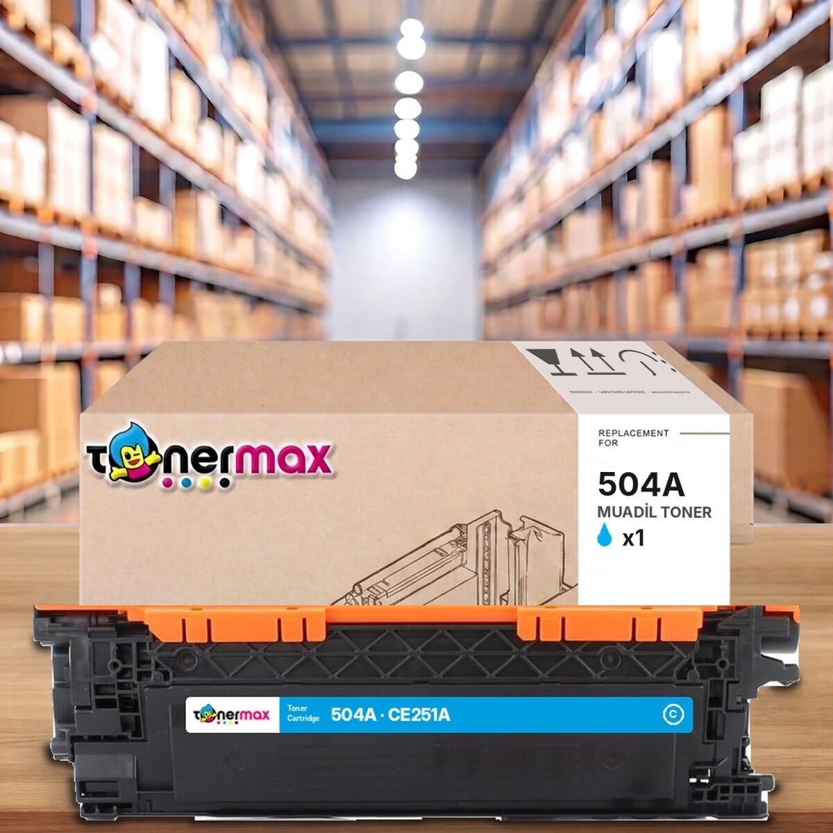 HP 504A CE251A Mavi muadil toner