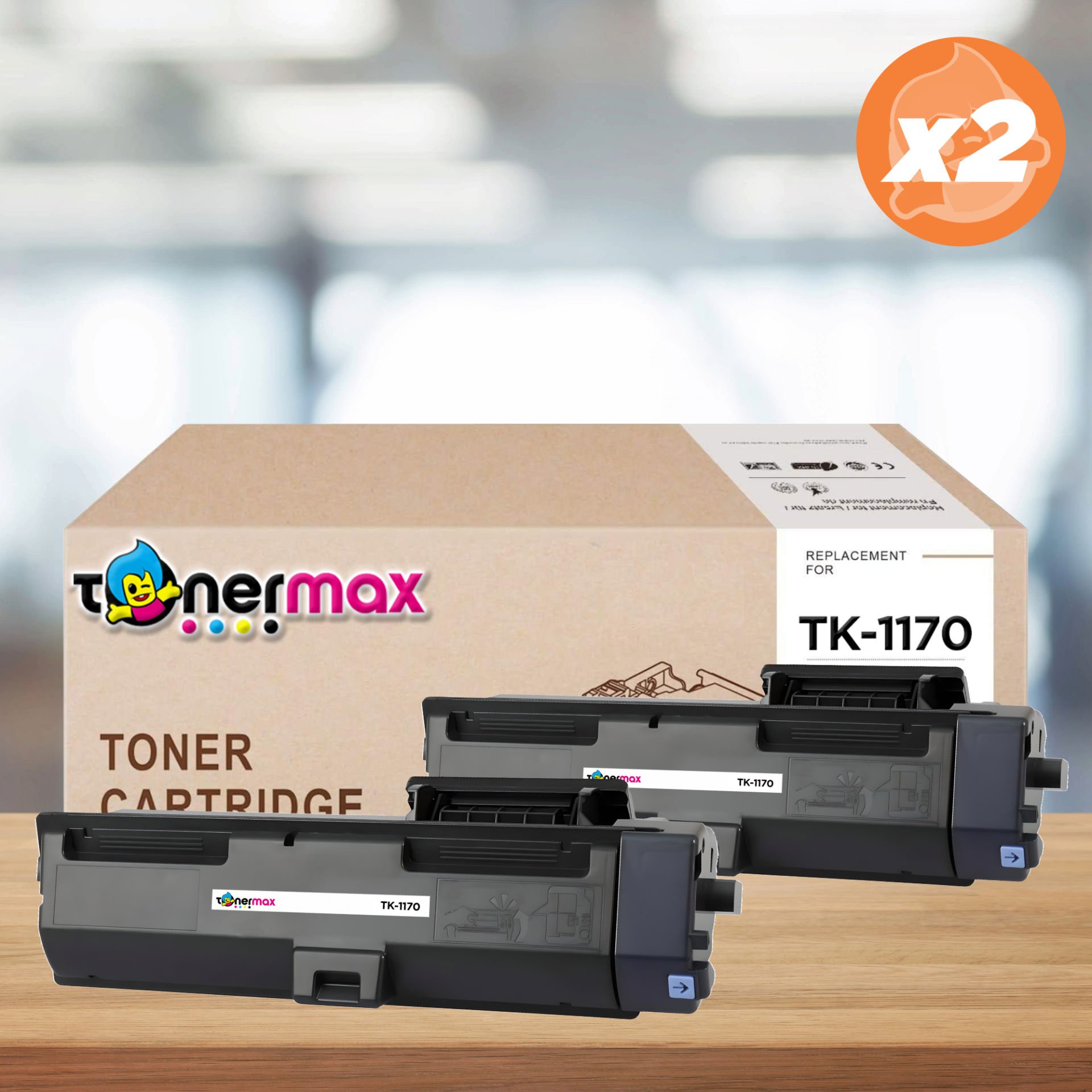 Kyocera Mita TK-1170 Muadil Toner 2'ki Paket / Ecosys M2040 / M2540 / M2640