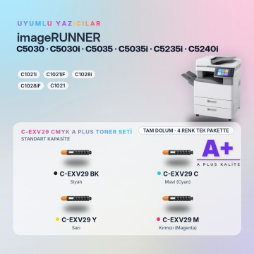 Canon C-EXV29 CMYK Muadil Toner Seti A Plus / iR-ADV C5030 / C5035 / C5235i / C5240i
