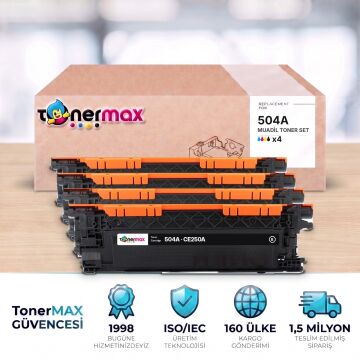 HP 504A Muadil Toner Set / CE250A / CP3520 / CP3525